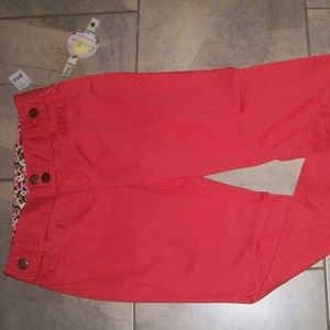 Earth Rocks Spring Coral Orange Cotton Pants